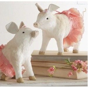 Easter Pig ~  Pigs In Tutus ~ 19” Standing & 16.5” Sitting Decorations ~ New